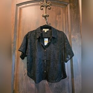 Michael Kors Sheer Flowing Button Up Shirt NWT